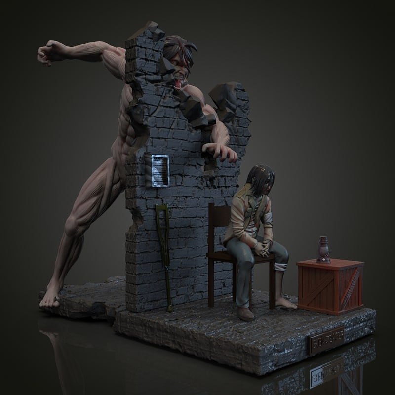 Eren and Titan V2 STL FILE 3D model