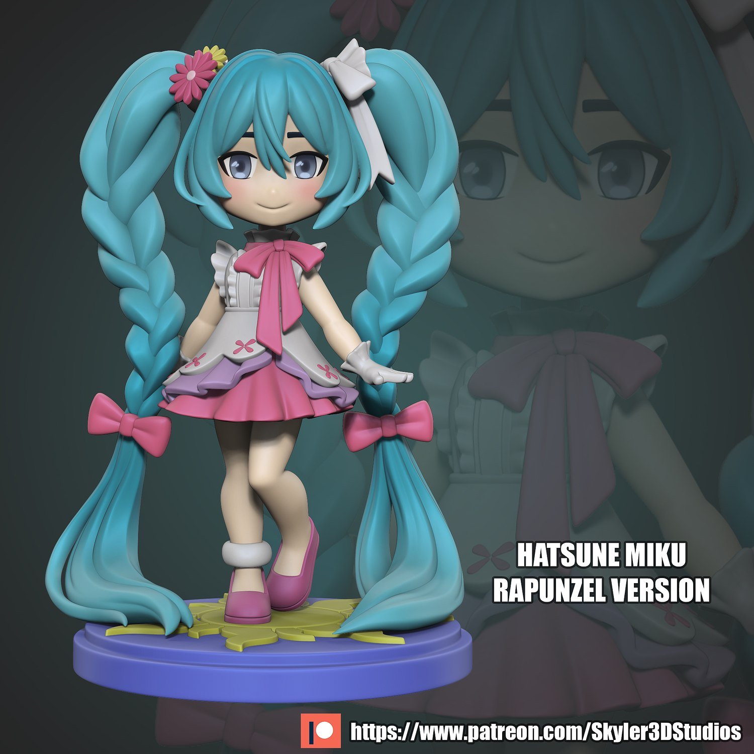 Miku Rapunzel Stylized Version STL FILE 3D model