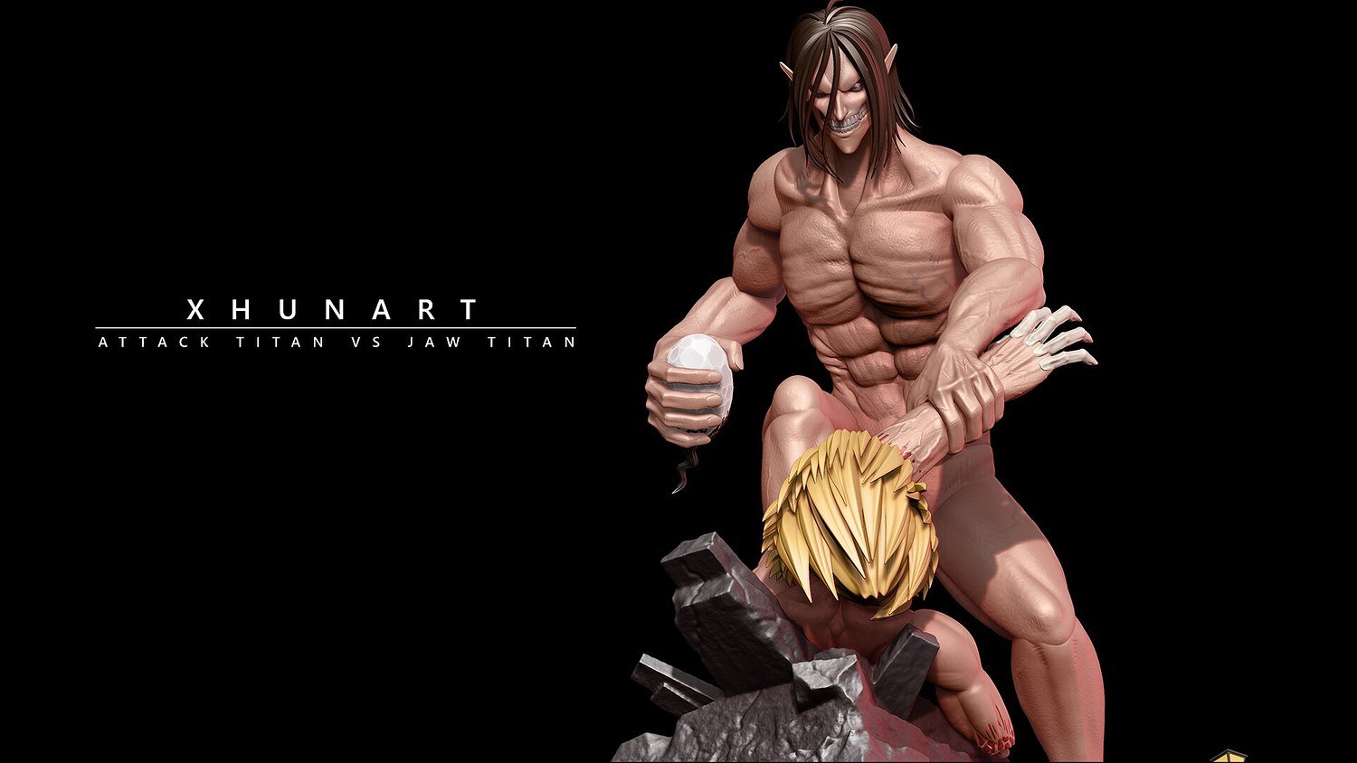 Eren vs Jaw Titan Diorama From Attack On Titan STL FILE 3D model