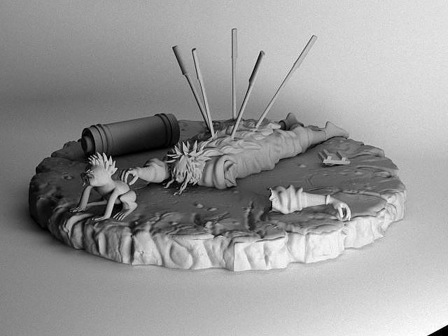 Death Scene Of Jiraiya From Naruto STL FILE 3D model