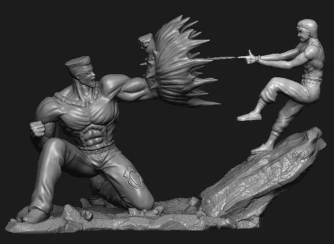 Yusuke vs Toguro Diorama STL FILE 3D model