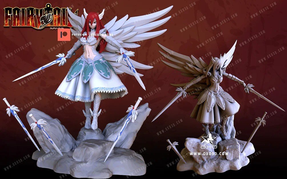 Erza Scarlet From Fairy Tail STL FILE 3D model
