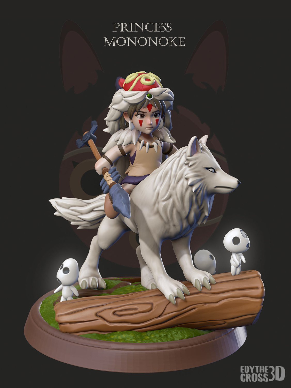 Princess Mononoke Chibi STL FILE 3D model
