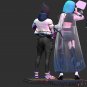 Bulma vs Vegeta 2077 Fanart STL FILE 3D model