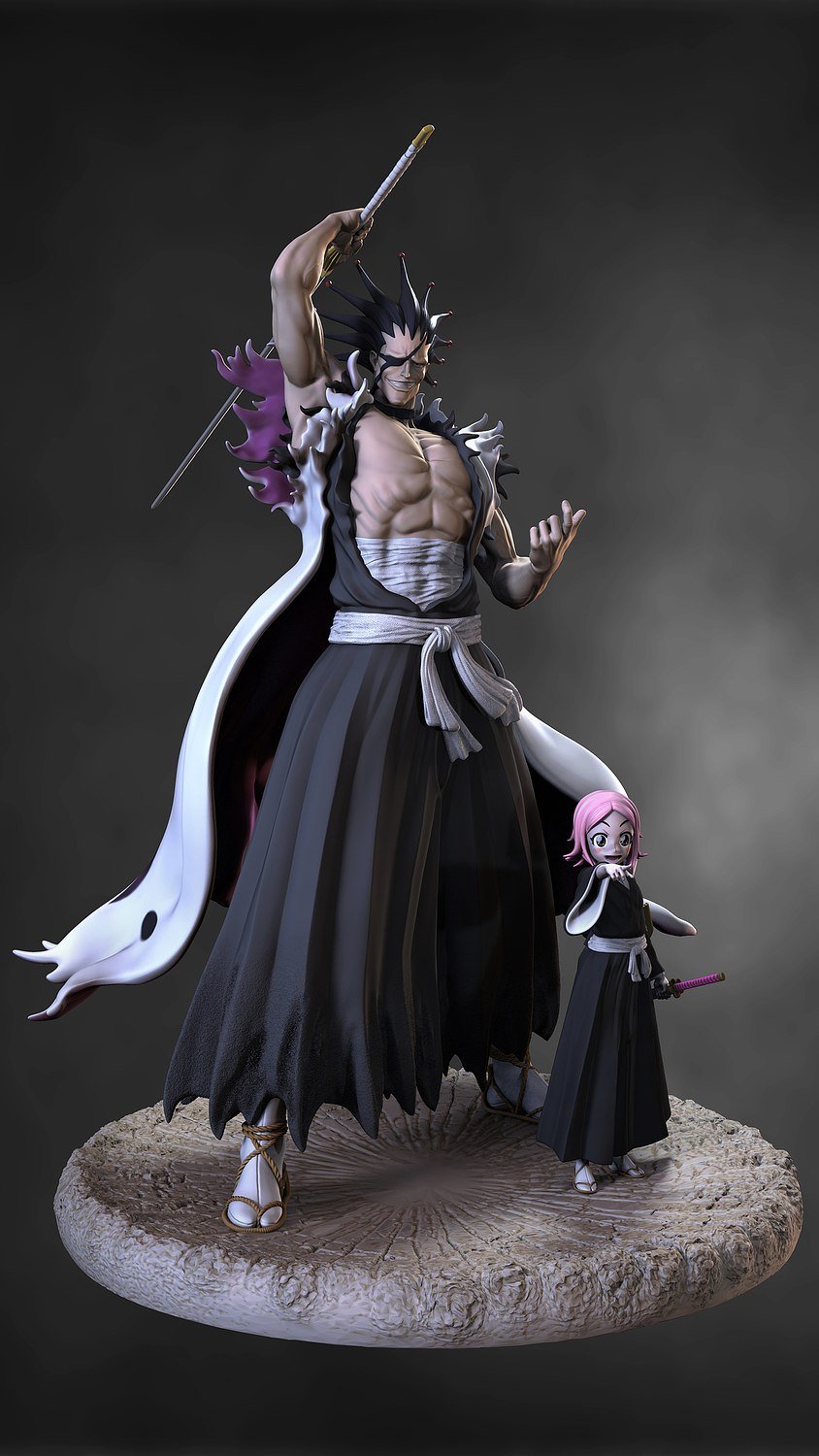 Zaraki and Yachiru From Bleach STL FILE 3D model