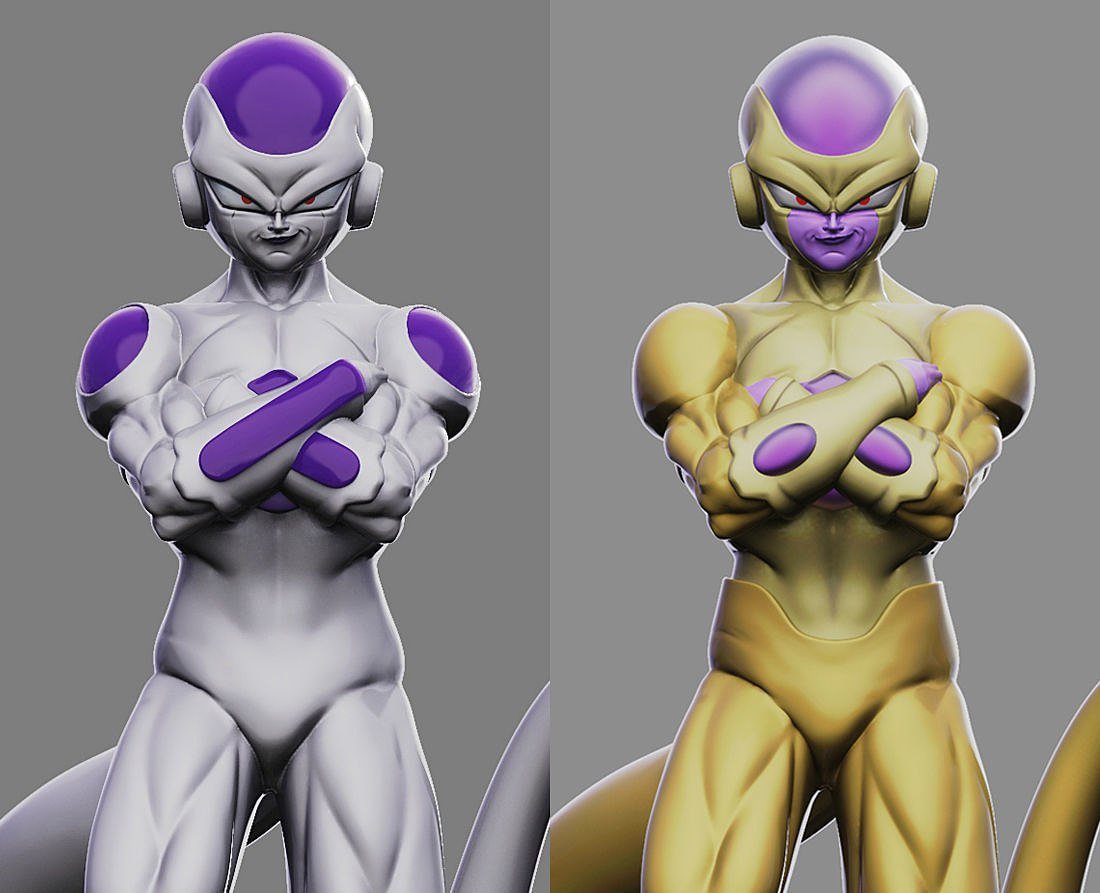 Frieza and Golden Frieza From Dragonball STL FILE 3D model