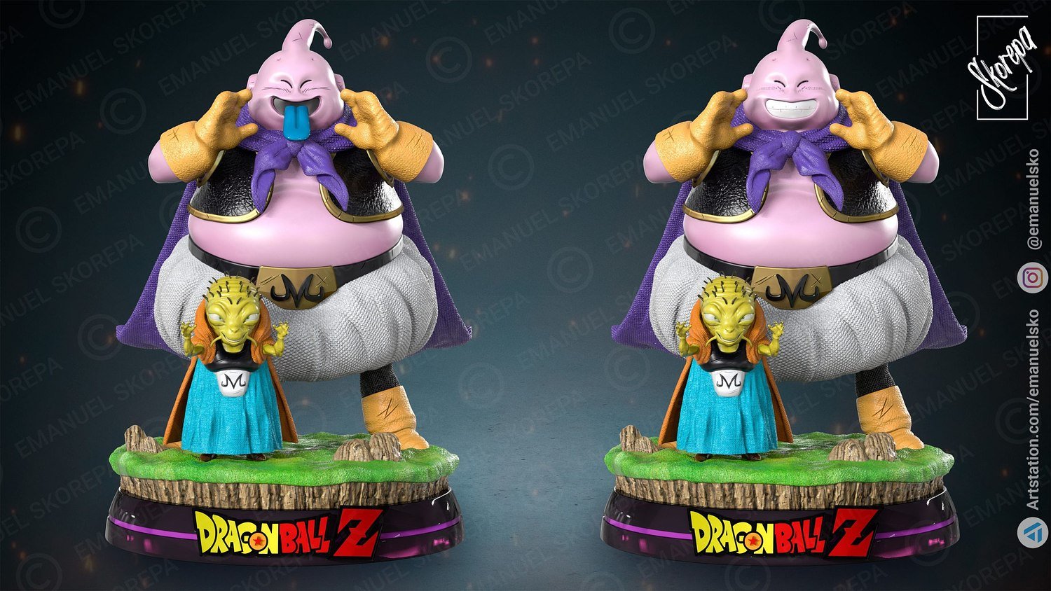 Majin Buu and Babidi from Dragonball STL FILE 3D model