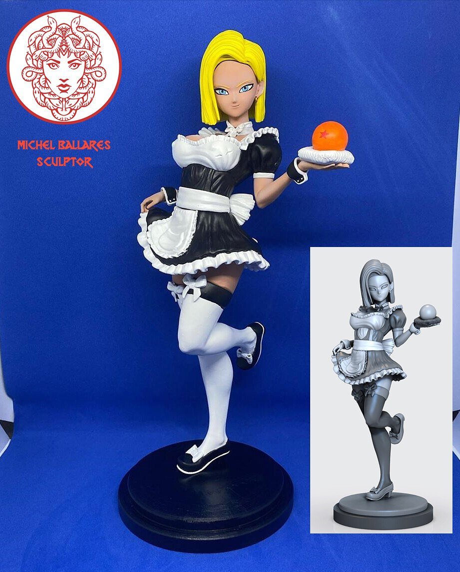 Android 18 Maid Fanart STL FILE 3D model