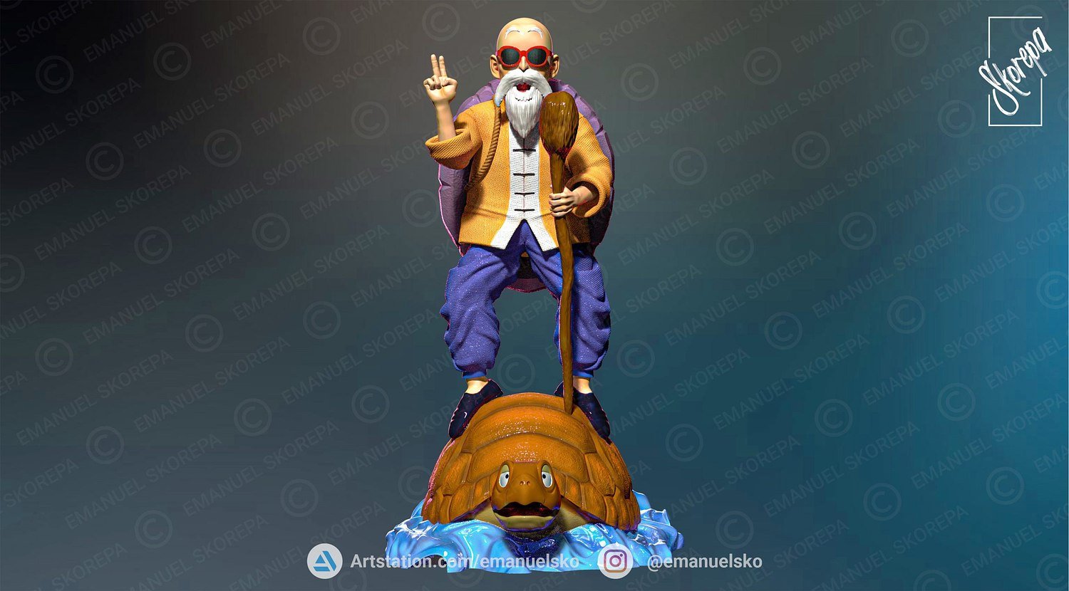 Master Roshi Diorama STL FILE 3D model