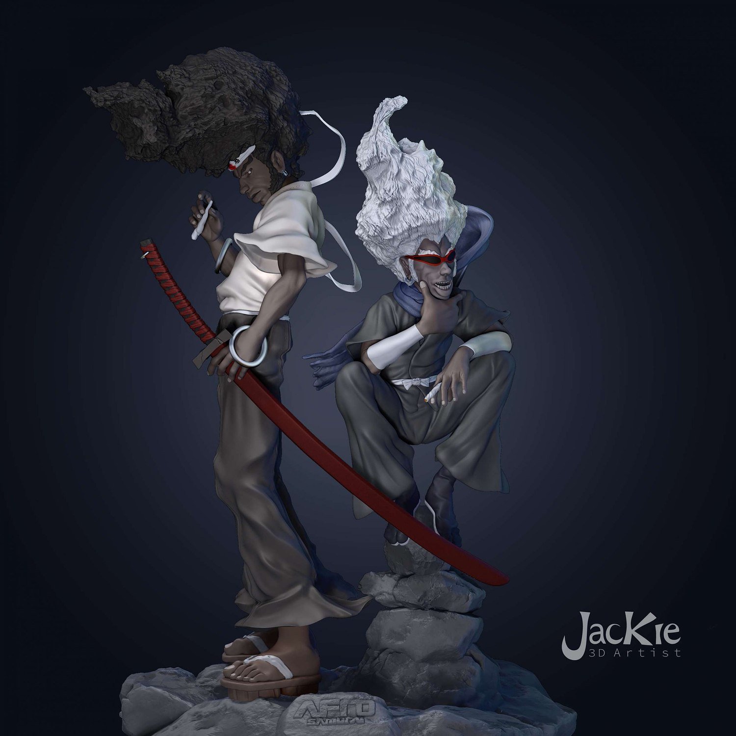 Afro Samurai STL FILE 3D model