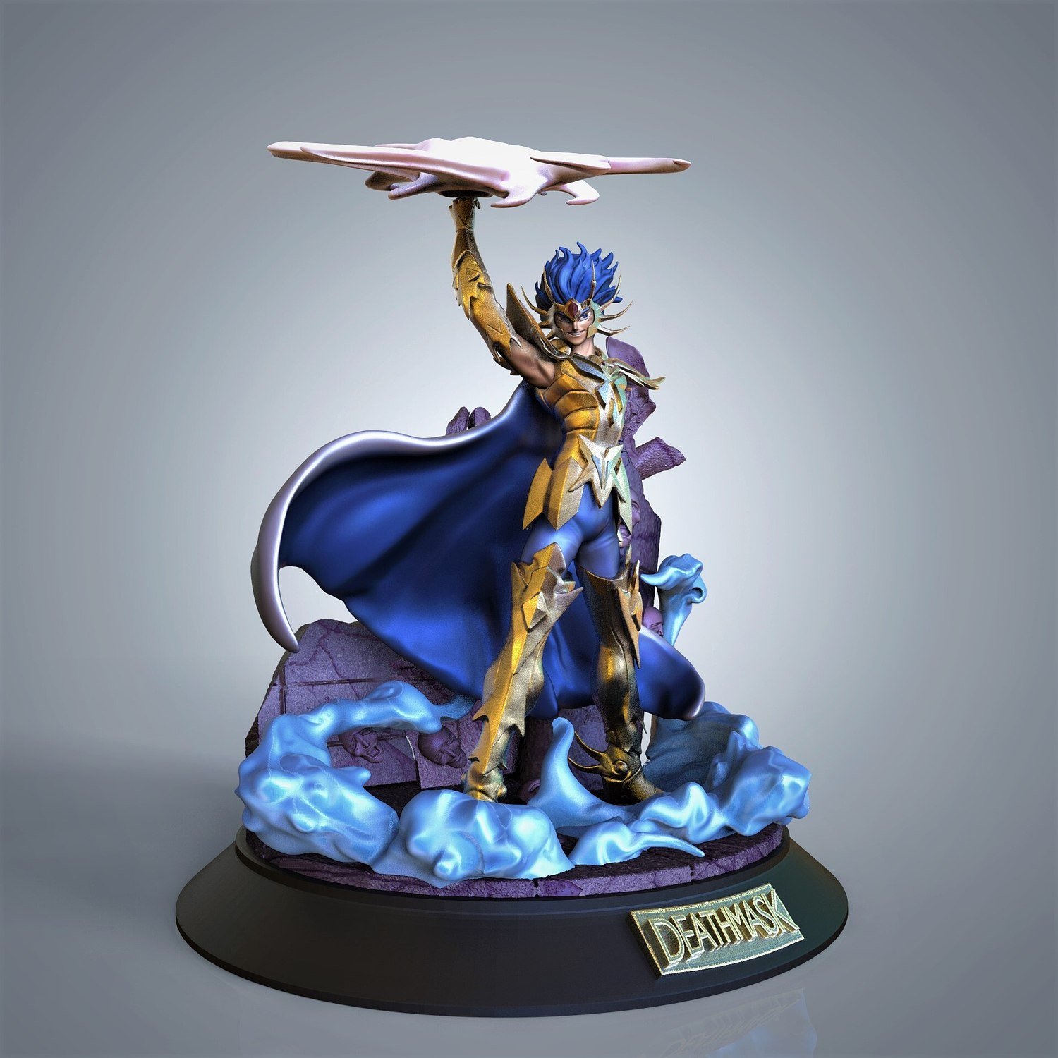 Saint Seiya Cancer Deathmask Diorama STL FILE 3D model