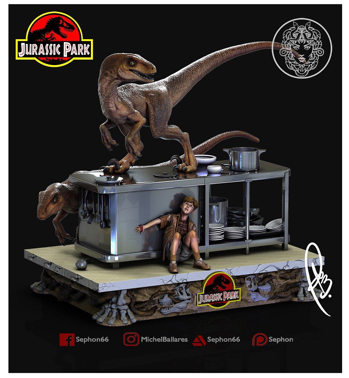 Kitchen Scene from Jurassic Park STL file