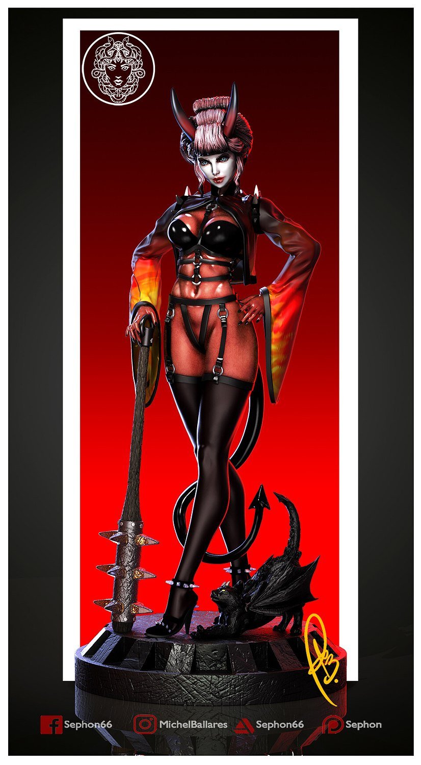 Onigirl The Samurai Warrior Fanart STL file