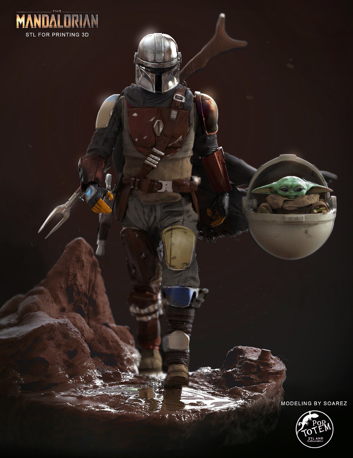 The Mandalorian and Baby Yoda STL file