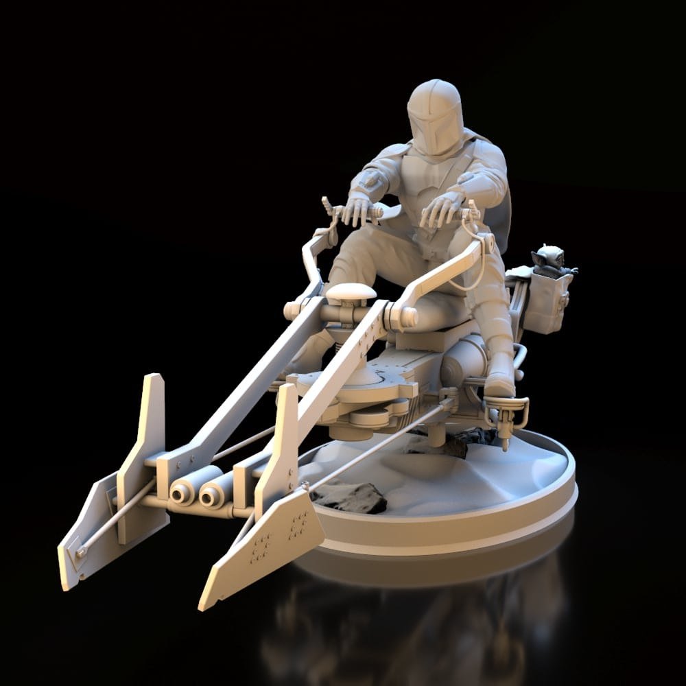 Hunter and Child From Star Wars STL file