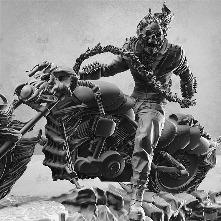 Ghost Rider on Motor Fanart STL file