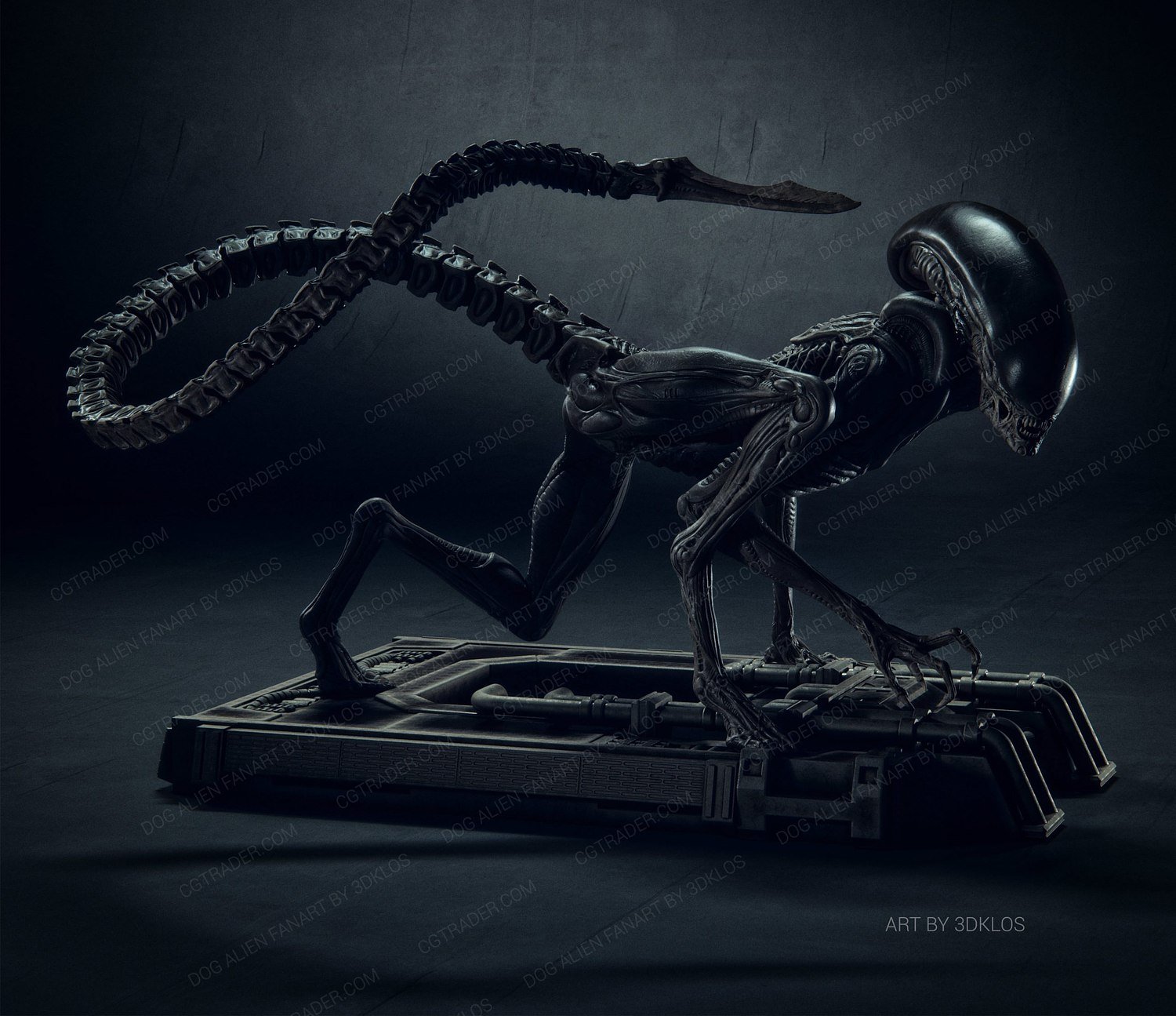 Dog Alien Crawling Fanart STL file