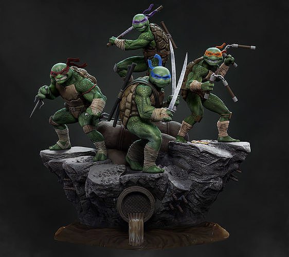 TMNT Diorama V2 Fanart STL file