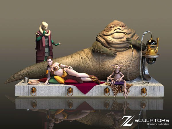 Jabba the Hutt Diorama from Starwars STL file