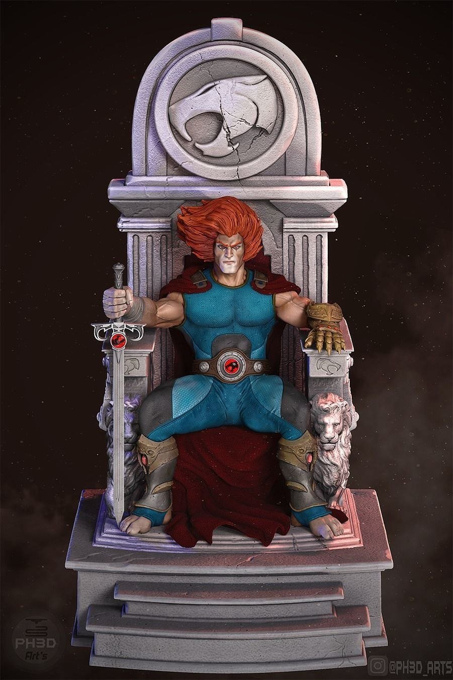 Lion-O on Throne From ThunderCats STL file