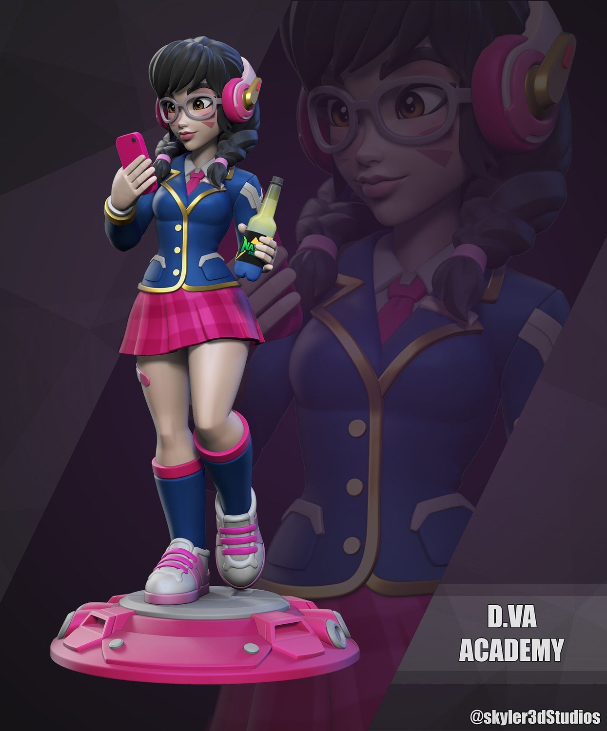 D.va Academy Stylized Version STL FILE