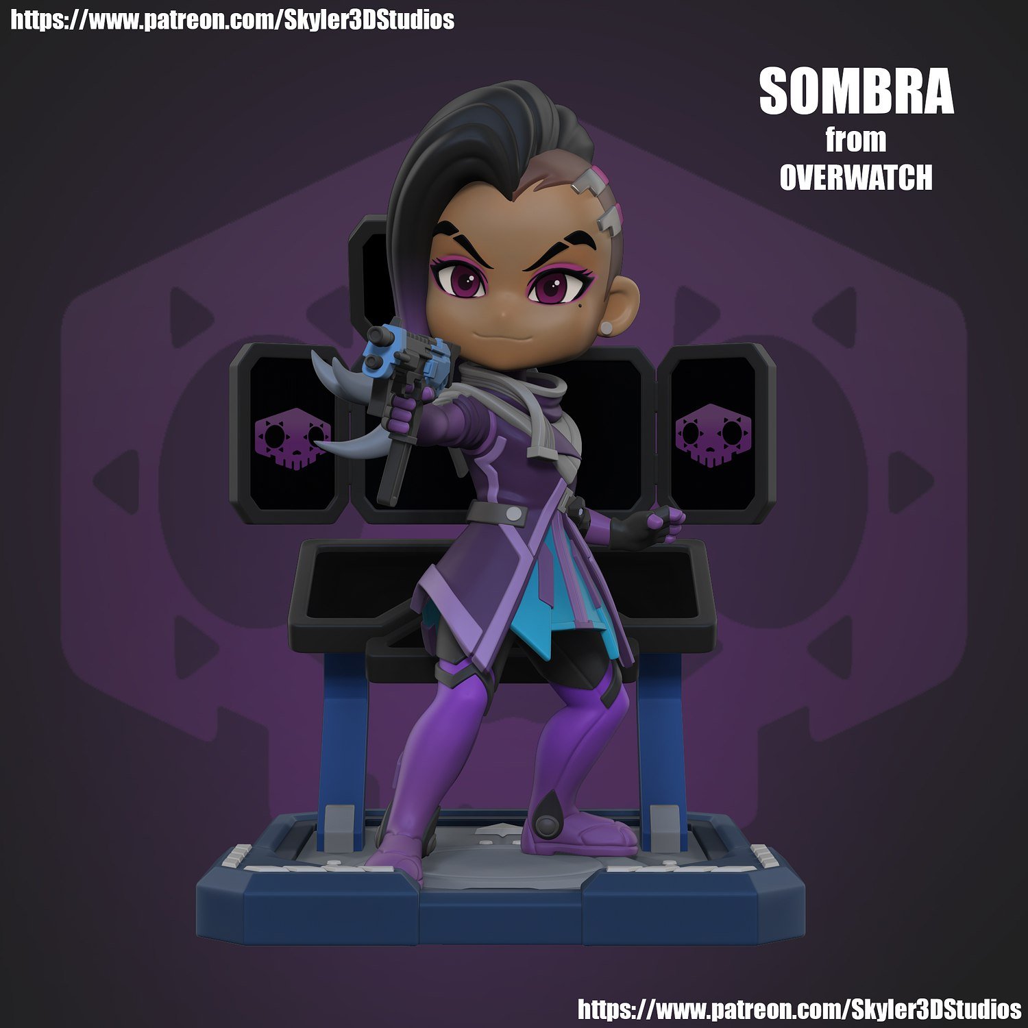 Sombra from Overwatch Stylized Version STL FILE