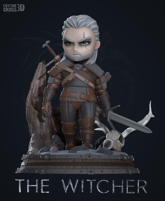 Geralt chibi from The Witcher STL FILE