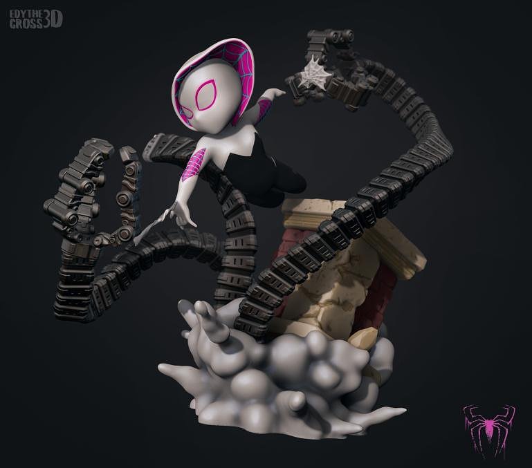 SpiderGwen Chibi STL FILE 3D PRINT