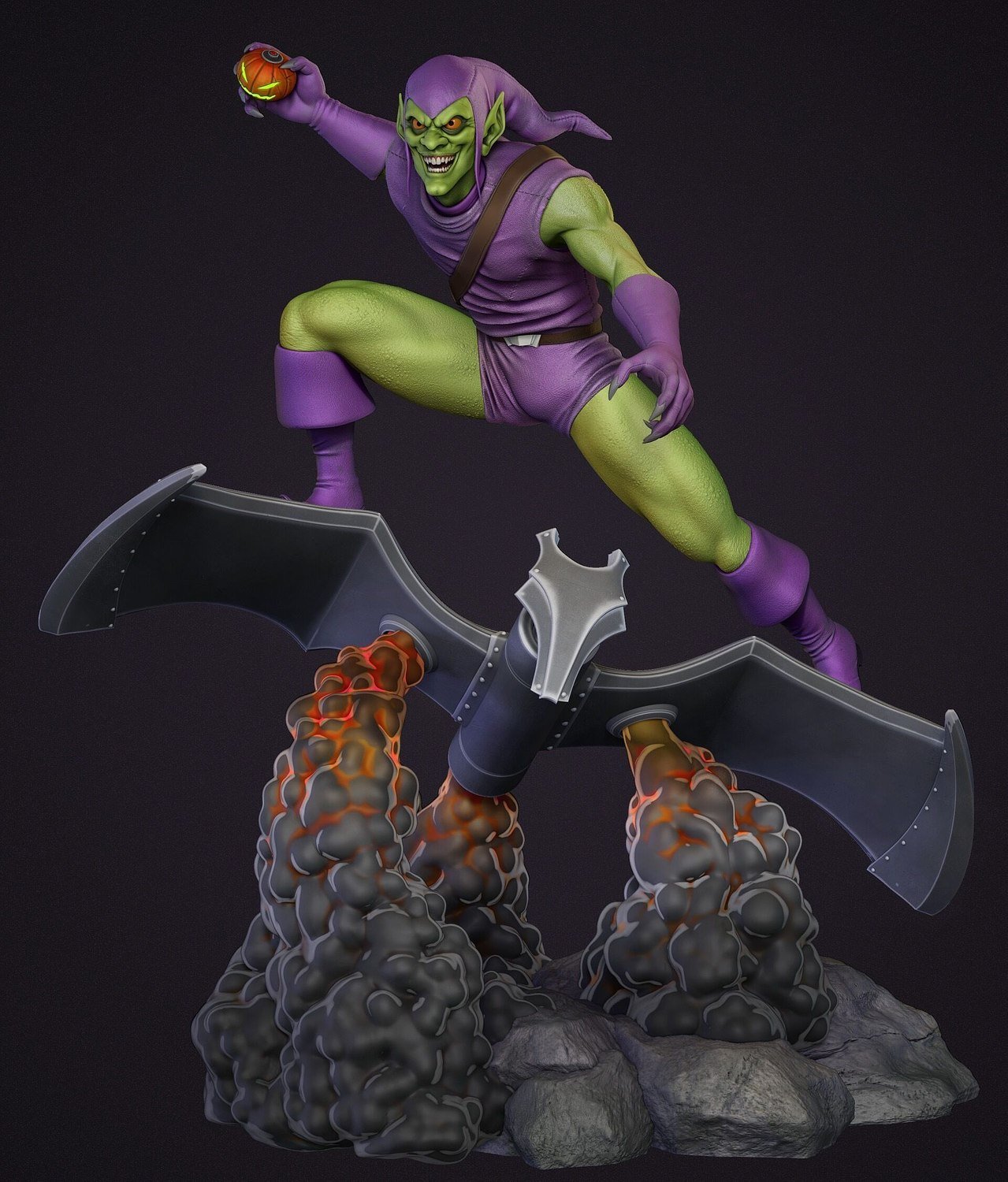 Green Goblin on glider From Marvel STL FILE 3D PRINT