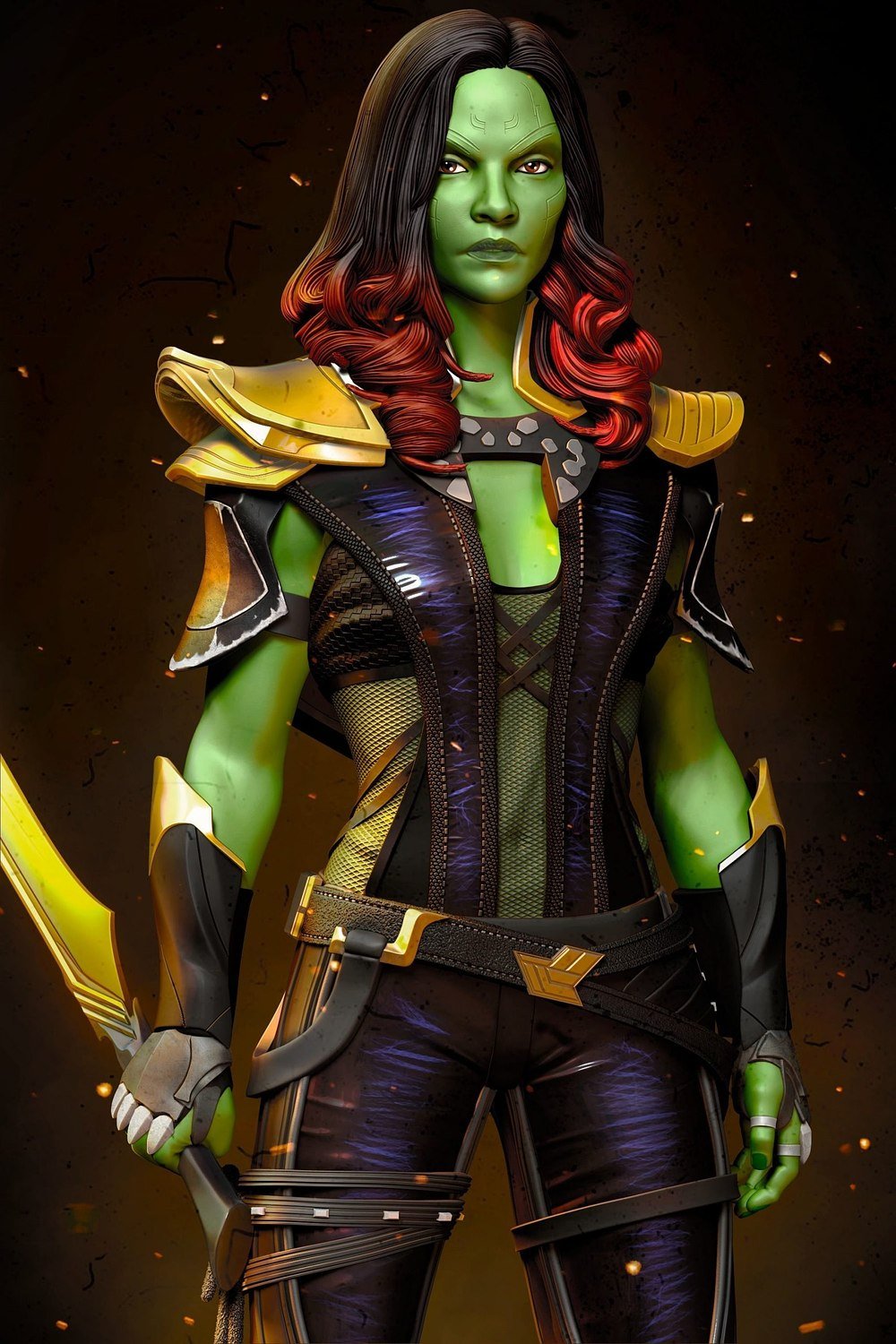 Gamora from Guardian of the galaxy STL FILE 3D PRINT