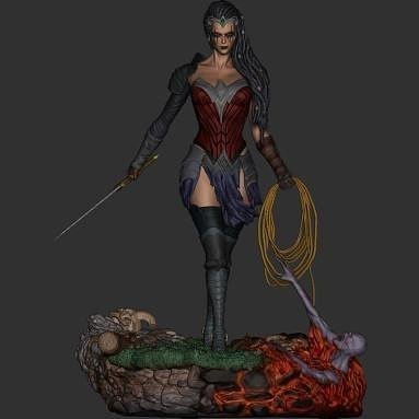 Wonderwoman Evil STL FILE 3D PRINT