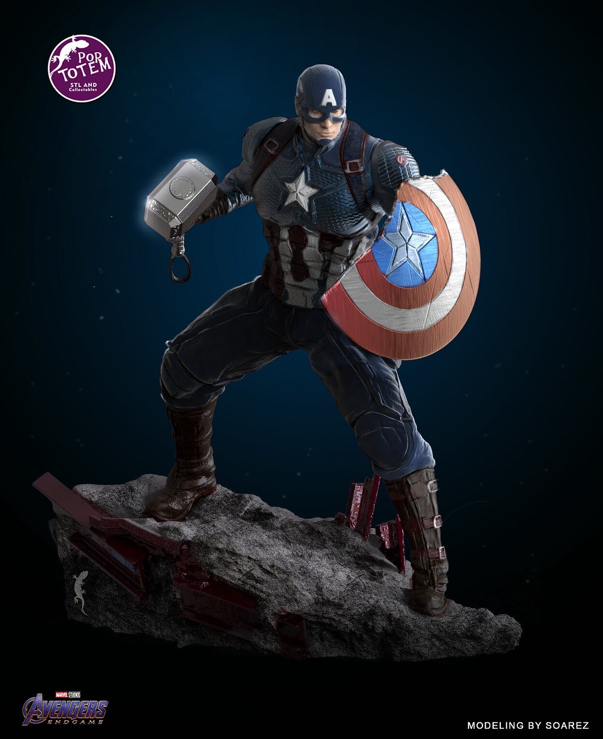 Captain American End Game from Marvel STL FILE 3D PRINT