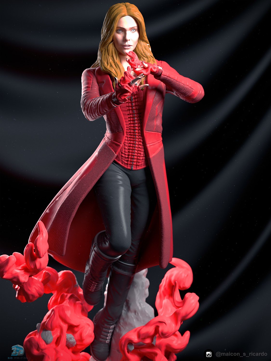 Scarlet Witch Pose 2 From Marvel STL FILE 3D PRINT