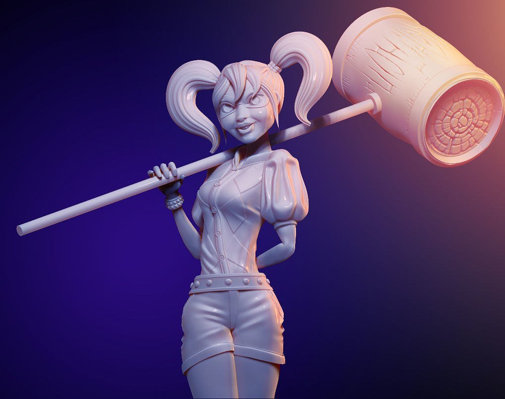 Harley Quinn Stylized Fanart From DC STL FILE 3D PRINT