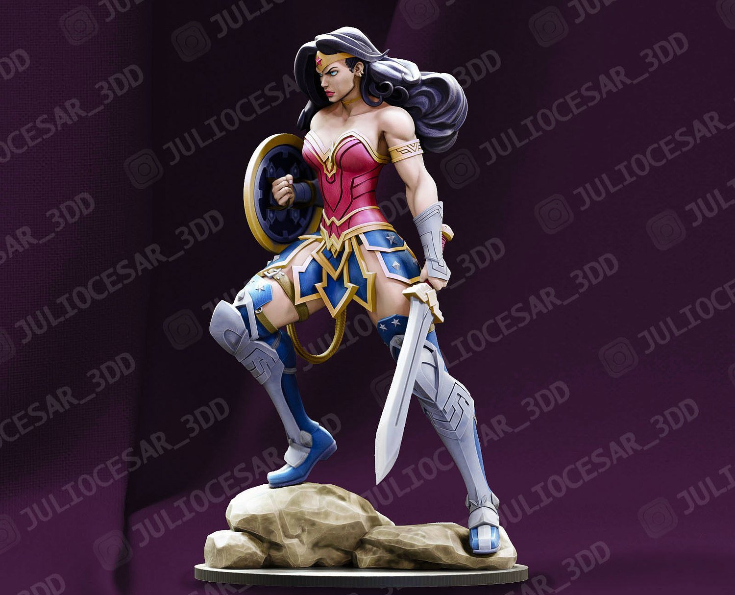 Wonder Woman Pose 3 From DC STL FILE 3D PRINT
