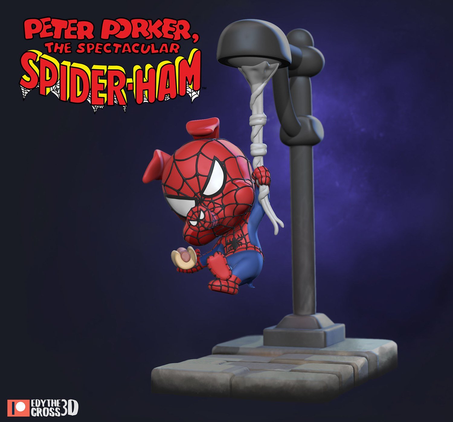 SpiderHam Chibi from Spiderman STL FILE 3D PRINT