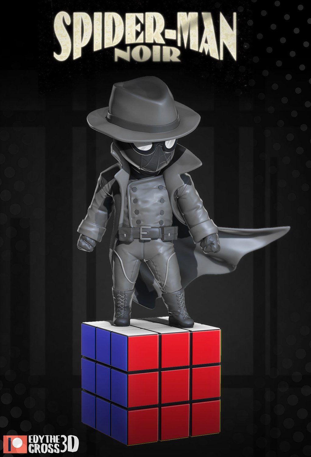 Spiderman Noir Chibi Fanart STL FILE 3D PRINT