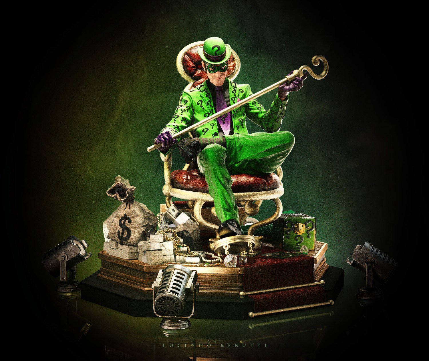 Ridller Fanart From DC STL FILE 3D PRINT
