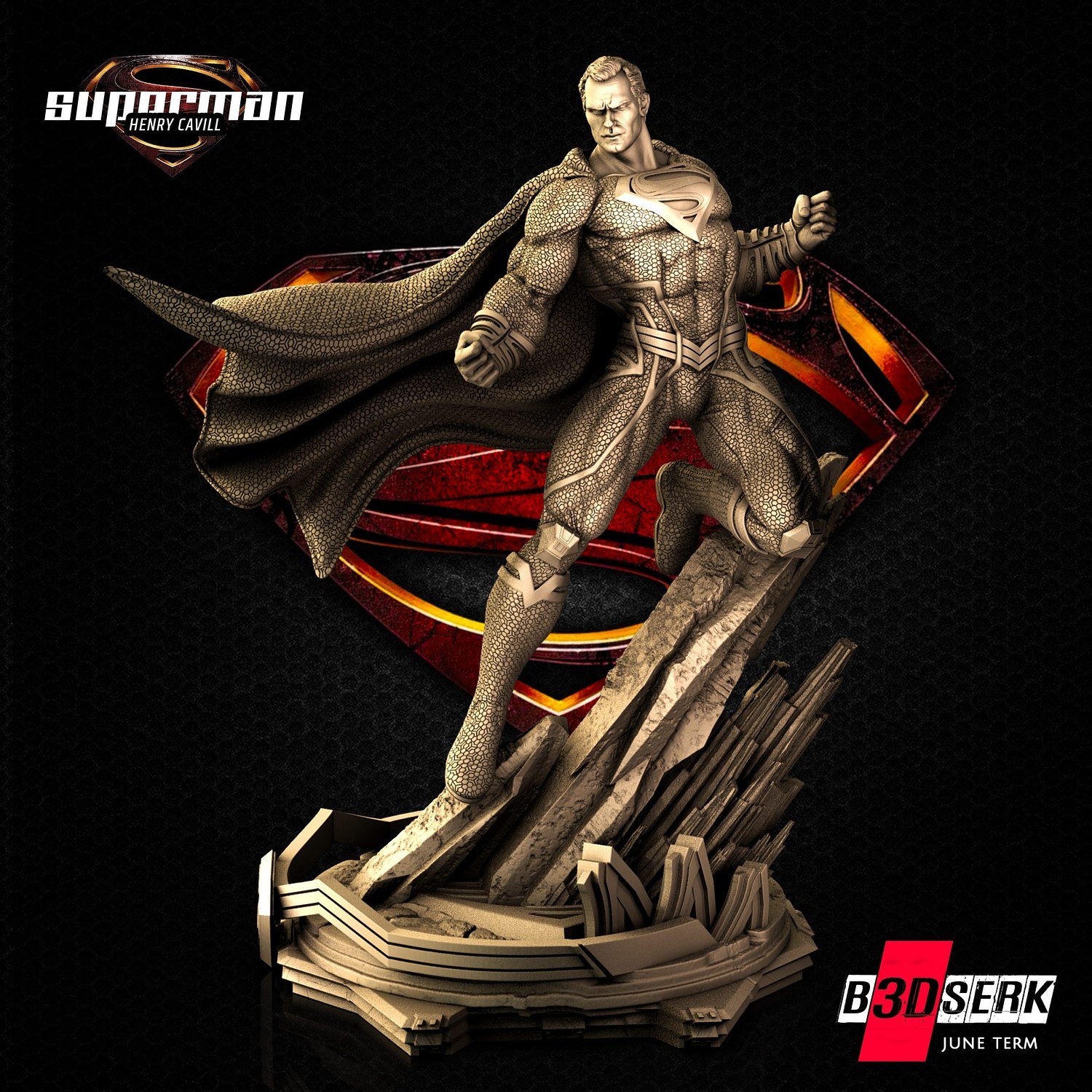 Superman Stand V3 from DC STL FILE 3D PRINT