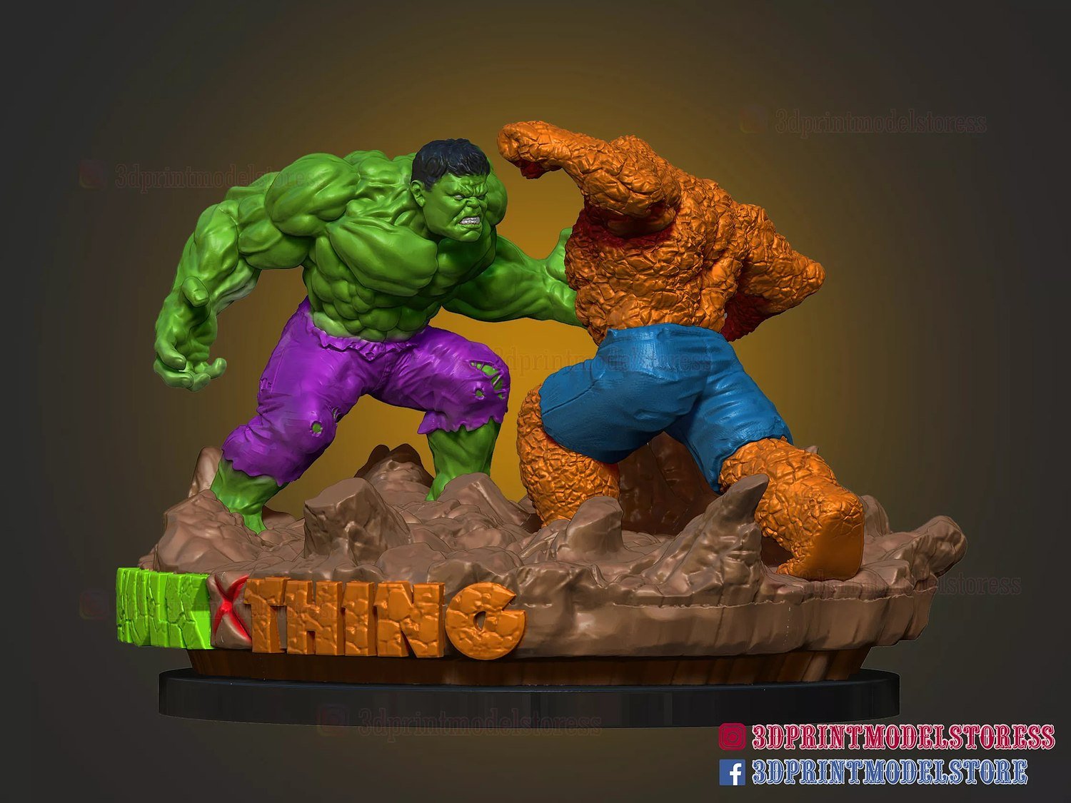 Hulk vs Thing Diorama From Marvel STL FILE 3D PRINT