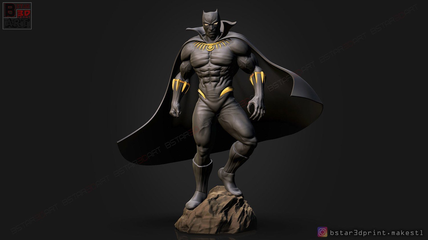 Black Panther Fanart from Marvel STL FILE 3D PRINT