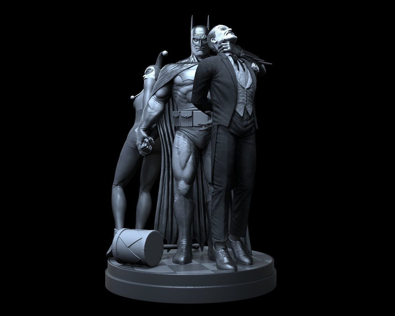 Batman vs Joker and Harley Quinn From DC STL FILE 3D PRINT