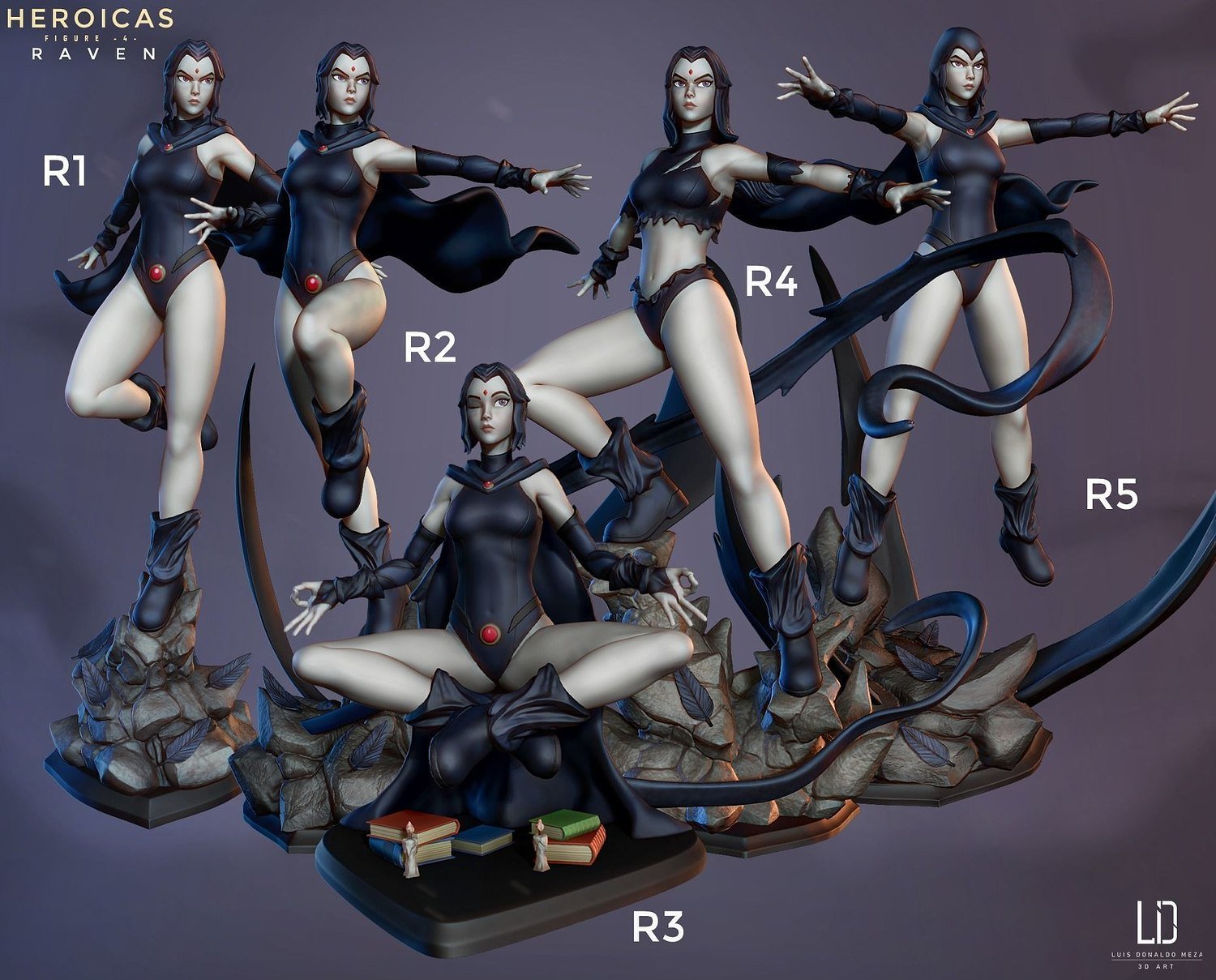 Raven Various Pose From DC STL FILE 3D PRINT