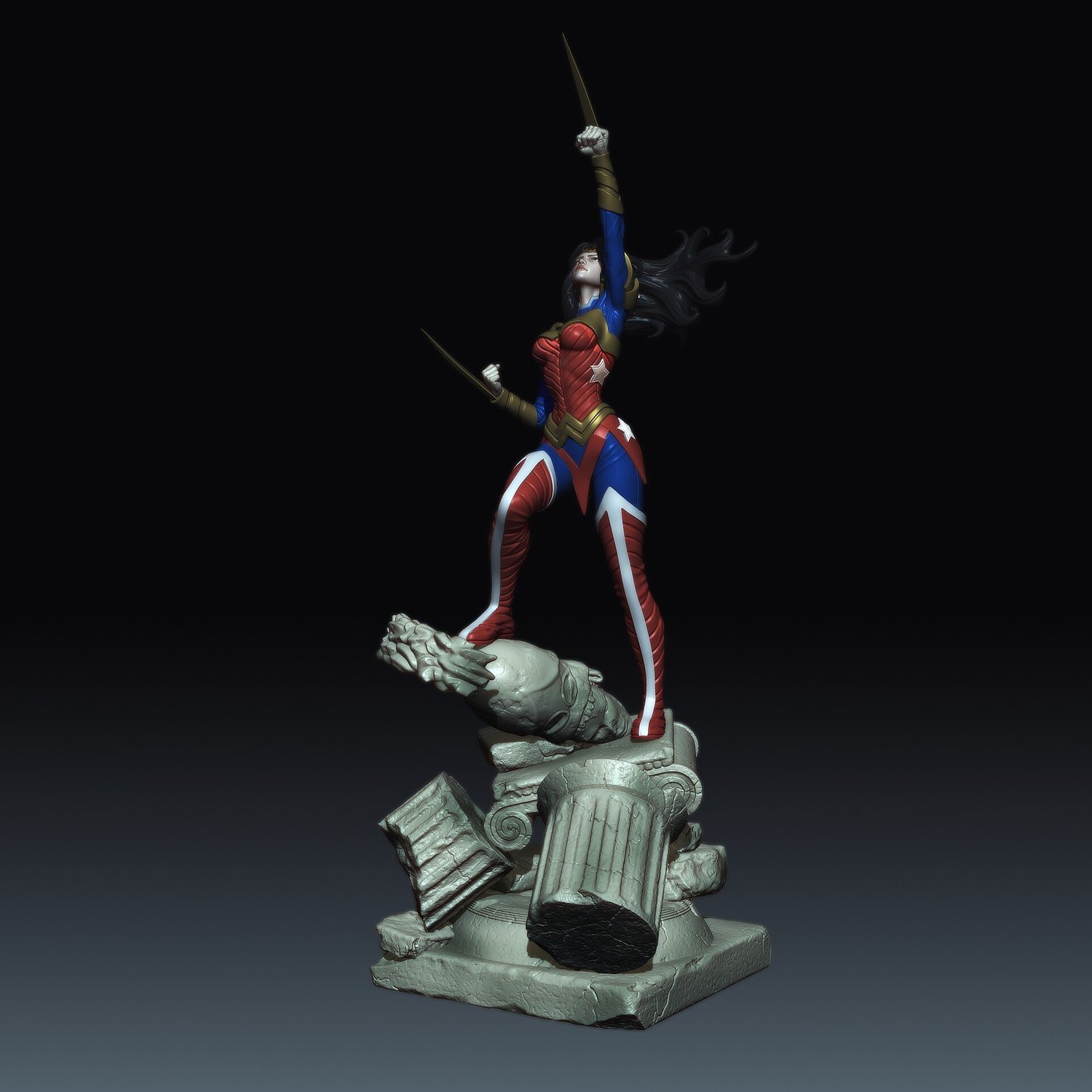Wonder Woman Pose 4 From DC STL FILE 3D PRINT