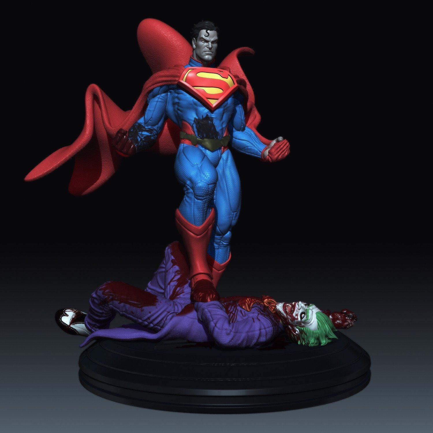 Superman VS Joker Diorama STL FILE 3D PRINT