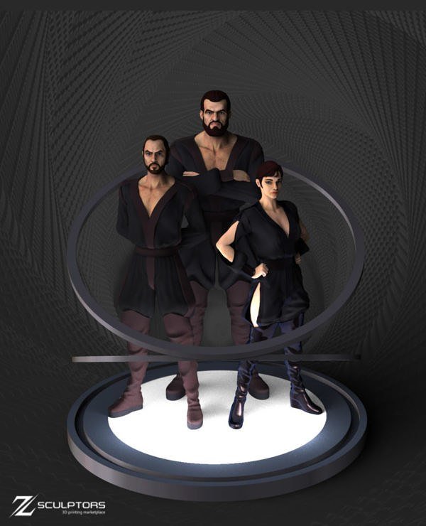 Zod, Non and Ursa From Kryptonians Superman STL FILE 3D PRINT