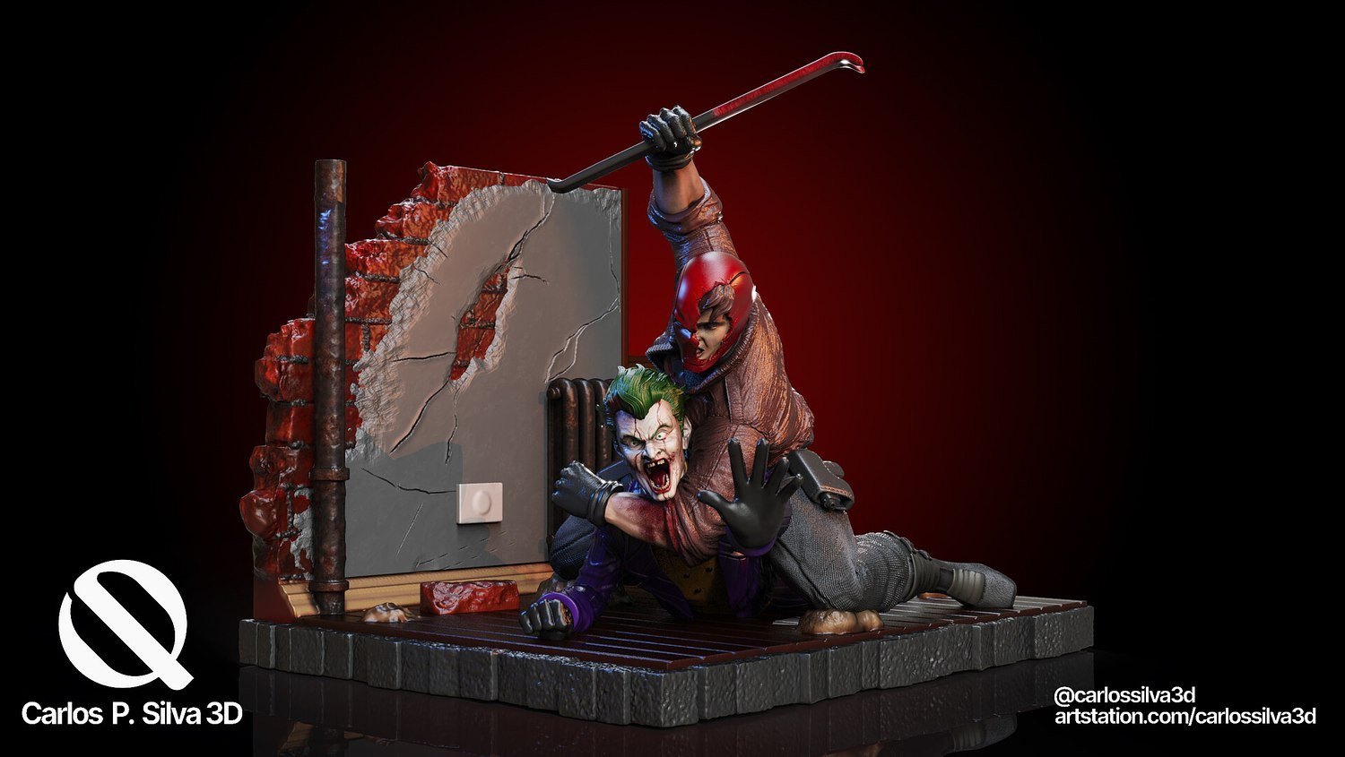 Red Hood vs Joker Diorama STL FILE 3D PRINT