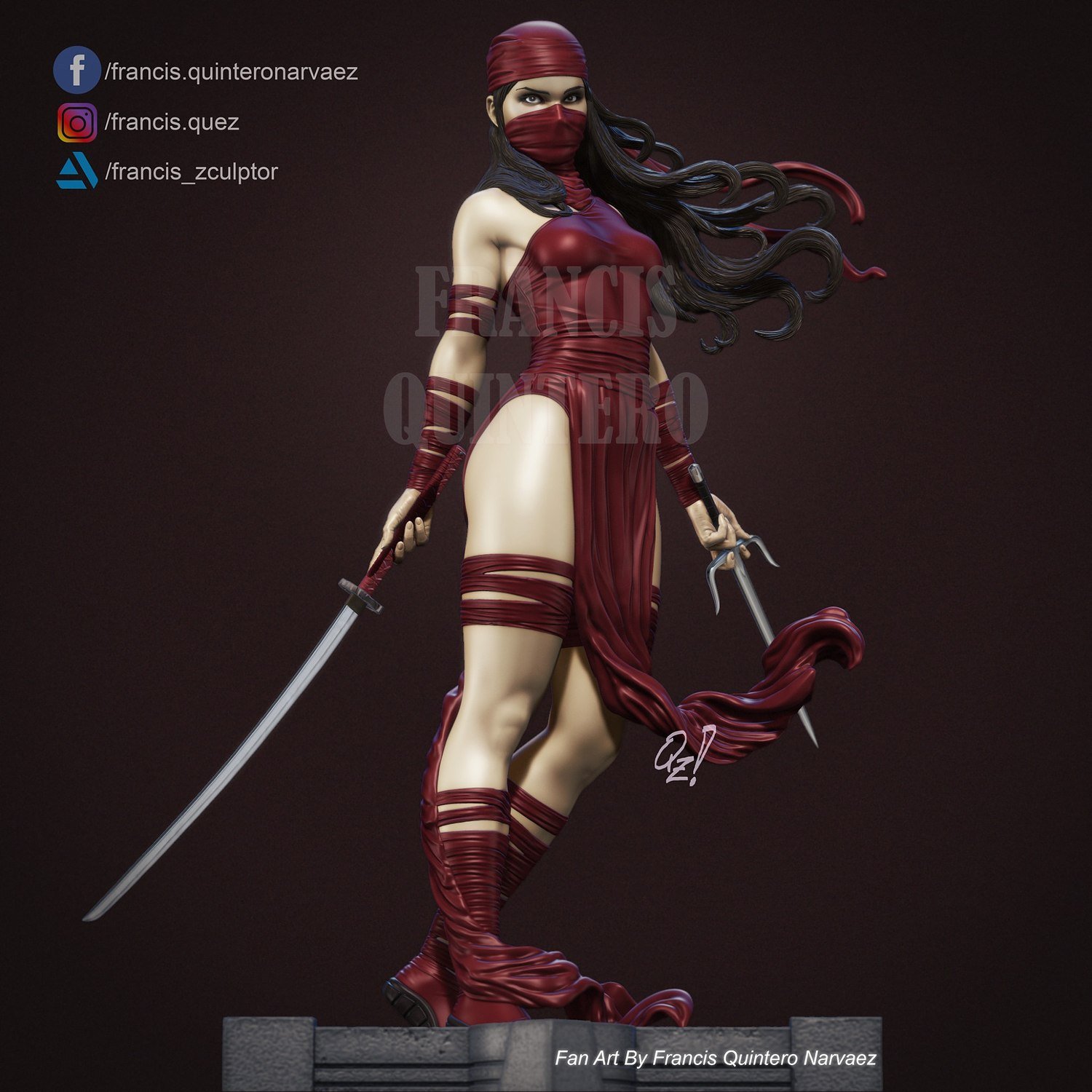 Elektra V2 from Marvel STL FILE 3D PRINT