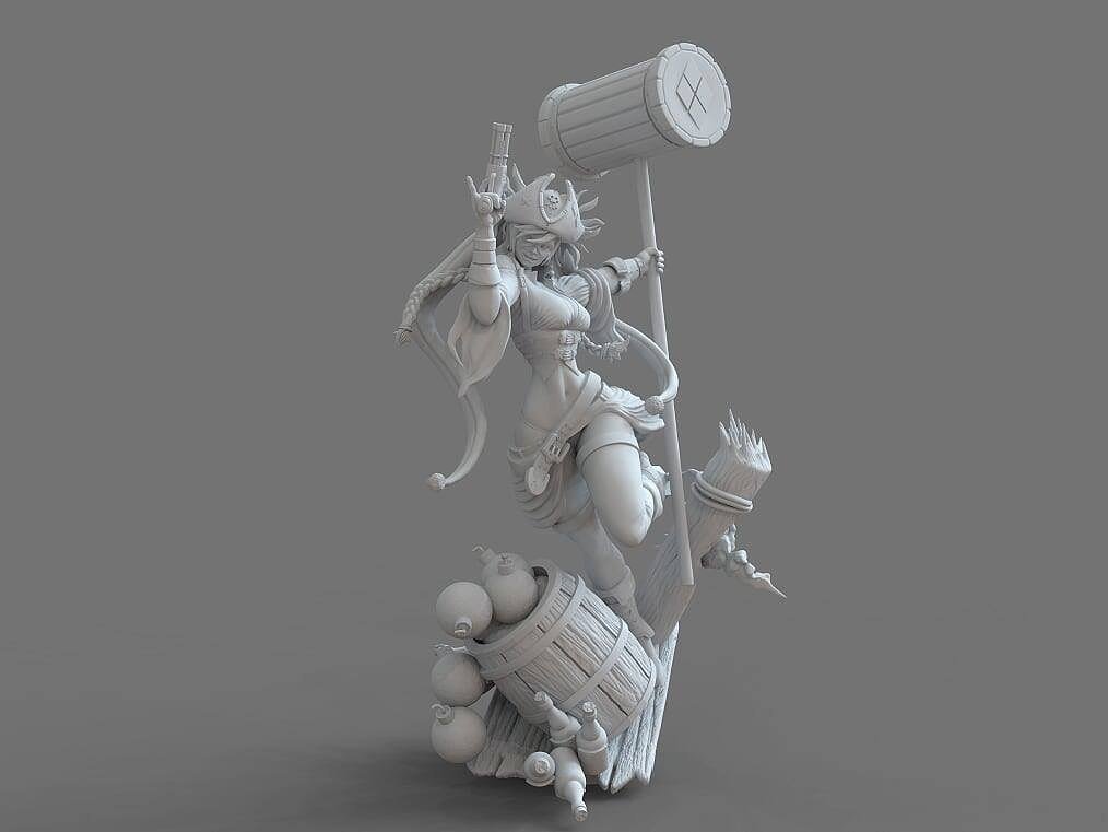 Harley Quinn Pirate From DC STL FILE 3D PRINT