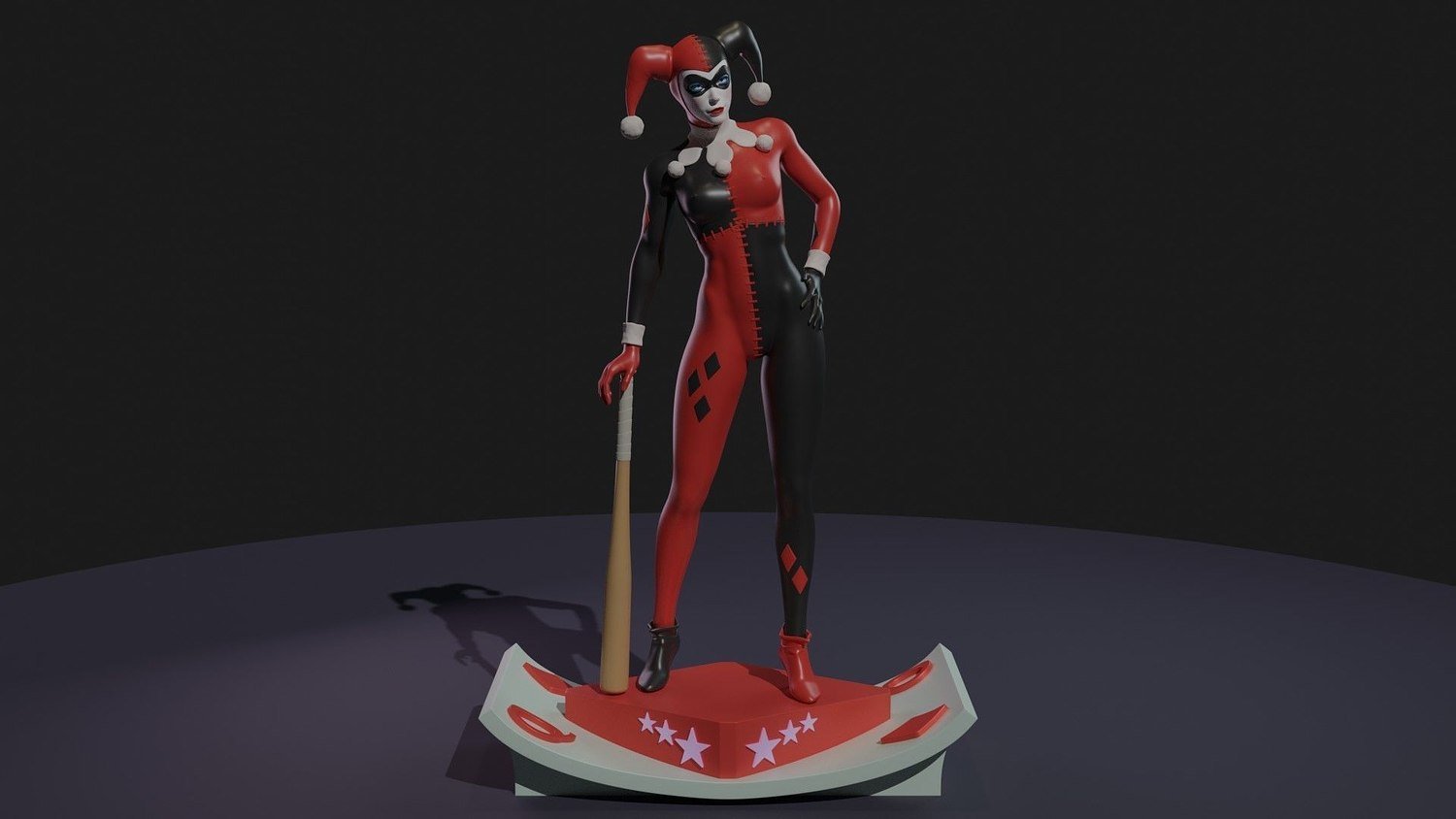 Harley Quinn In The Clown Suit STL FILE 3D PRINT